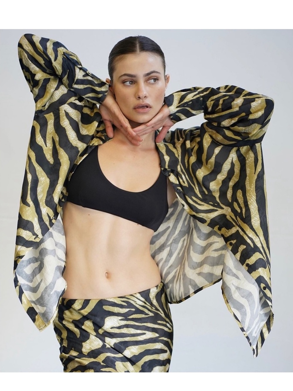 LNA leopard button down